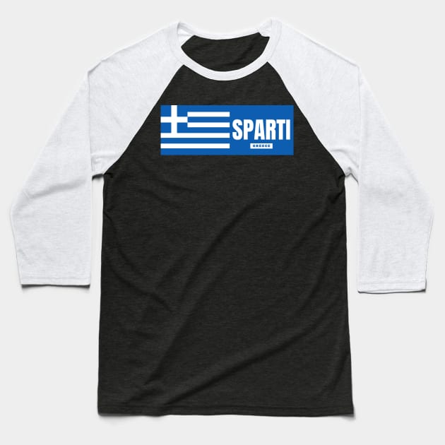 Sparti City with Greek Flag Baseball T-Shirt by aybe7elf